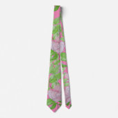 clusters van  roze bloemen en bladbloemen stropdas (Voorkant)