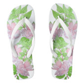 clusters van  roze bloemen en bladbloemen teenslippers (Voetbed)