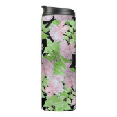 clusters van roze bloemen en bladbloemen thermosbeker (Geroteerd rechts)