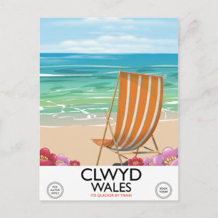 Clwyd Wales Zeereis reisposter Briefkaart