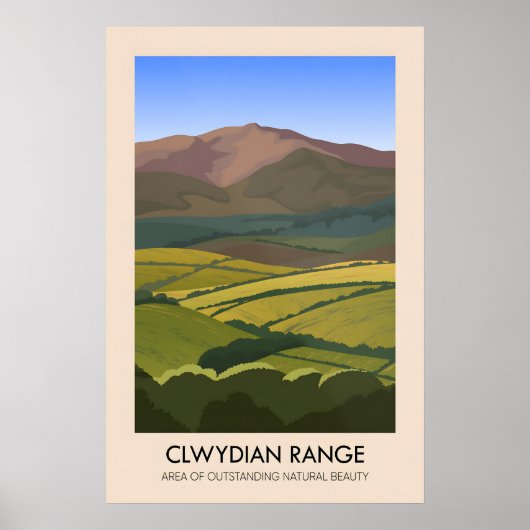 Clwydian Range AONB Travel Poster (Devant)
