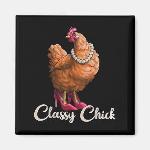 Cly Chick Shirt Funny Chicken Girl Hen Lover Boerd Magneet