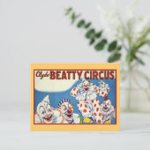 Clyde Beatty  Circus Briefkaart (Staand voorkant)
