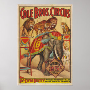 Clyde Beatty Lady Wild Animal Trainer Poster