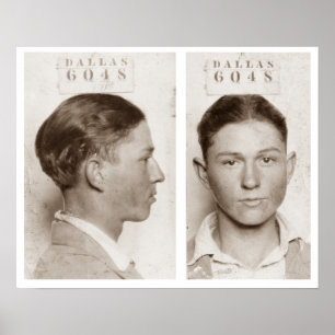 Clyde Champion Barrow Mug Shot Dallas Circa 1926 Poster