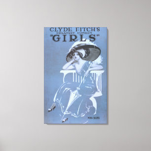 Clyde Fitch's grootste comedy, 'Girls'-theater 2 Canvas Afdruk