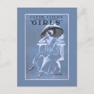Clyde Fitch's grootste komedie, 'Meisjes'-theater Briefkaart
