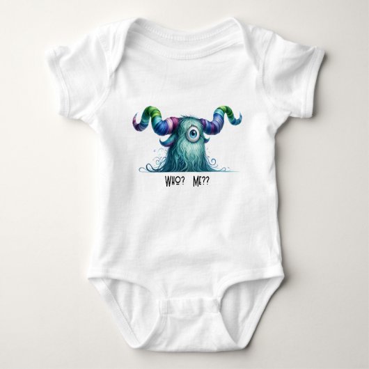 Clyde - One-eyed Worried Monster - Aangepaste Body Romper (Voorkant)