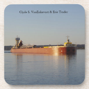 Clyde S. VanEnkevort & Erie Trader coaster schepen Bier Onderzetter