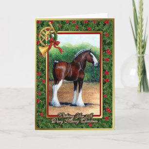 Clydesdale Draft Horse Blank-kerstkaart Feestdagen Kaart