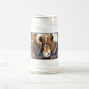 Clydesdale Draft Horses Beer Mok
