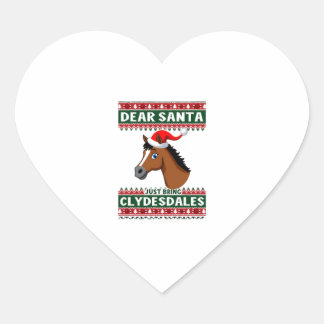 Clydesdale Horse Christmas Ugly Xmas Sweater Eques Hart Sticker