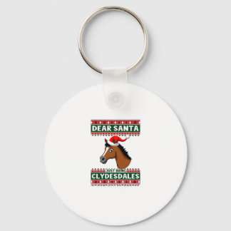 Clydesdale Horse Christmas Ugly Xmas Sweater Eques Sleutelhanger