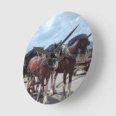 Clydesdale Horse Clock Ronde Klok (Hoek)