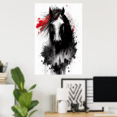 Clydesdale Ink Portret Poster (Thuiskantoor)