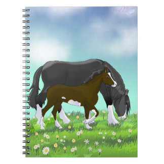 Clydesdale Merrie en Veulen Terug naar School Noti Notitieboek