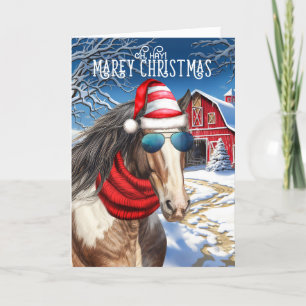 Clydesdale Paard Grappig KERStmis Feestdagen Kaart