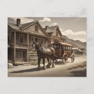 Clydesdale paard trekken stage coach briefkaart