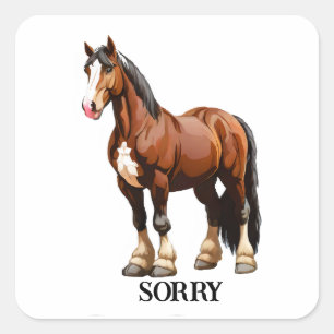 Clydesdale paard vierkante sticker