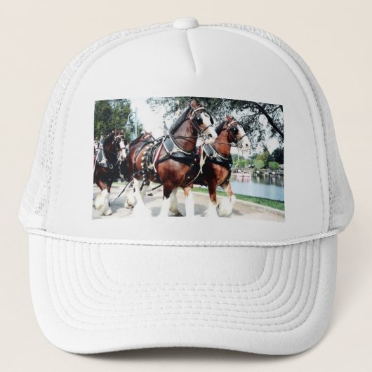 Clydesdale paarden trucker pet (Voorkant)