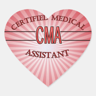 CMA Certified Medical Assistant LOGO Hart Sticker