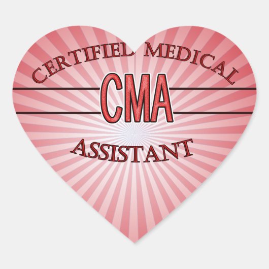CMA Certified Medical Assistant LOGO Hart Sticker (Voorkant)