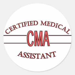 CMA Certified Medical Assistant LOGO Ronde Sticker