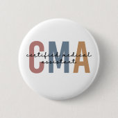 CMA Certified Medical Assistant Ronde Button 5,7 Cm (Voorkant)