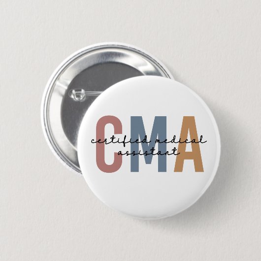 CMA Certified Medical Assistant Ronde Button 5,7 Cm (Voorkant /achterkant)