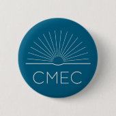 CMEC Button - turquoise met witte logo (Voorkant)