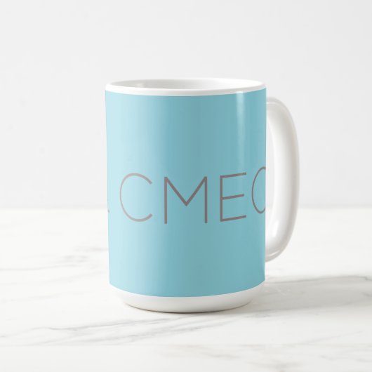 CMEC Coffee Mok - 15-oz, lichtblauw met grijs (Voorkant rechts)