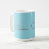 CMEC Coffee Mok - 15-oz, lichtblauw met grijs (Voorkant links)