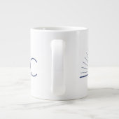 CMEC Jumbo Coffee Mok - 20 oz, wit met marine (Achterkant)