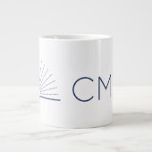 CMEC Jumbo Coffee Mok - 20 oz, wit met marine (Voorkant)