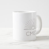 CMEC Jumbo Koffie Mok - 20 oz, wit met grijs (Voorkant rechts)
