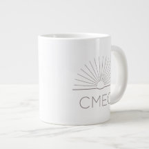 CMEC Jumbo Koffie Mok - 20 oz, wit met grijs