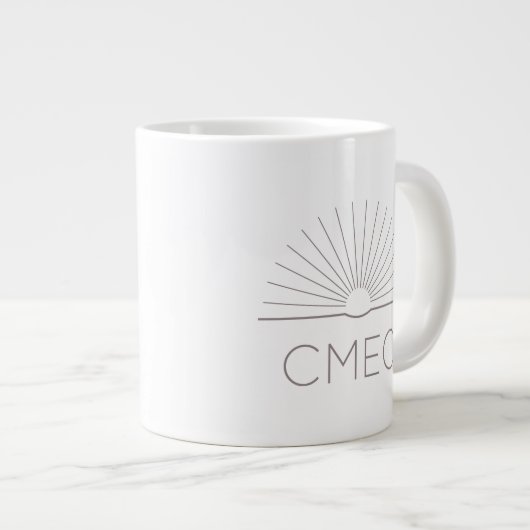 CMEC Jumbo Koffie Mok - 20 oz, wit met grijs (Voorkant rechts)