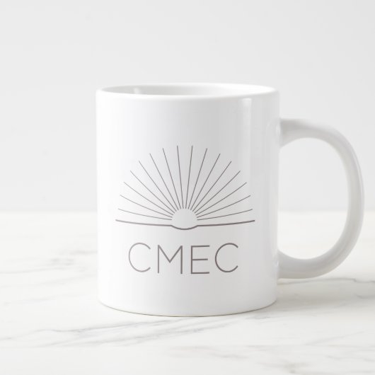 CMEC Jumbo Koffie Mok - 20 oz, wit met grijs (Rechts)