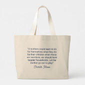 CMEC-tas met citaat - jumbo, naturel met marinebla Grote Tote Bag (Achterkant)