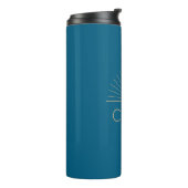 CMEC Thermische Reismok - 12 oz, blauw en perzik Thermosbeker (Gedraaid links)