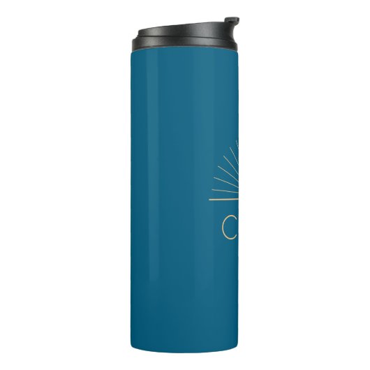 CMEC Thermische Reismok - 12 oz, blauw en perzik Thermosbeker (Gedraaid links)