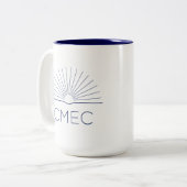 CMEC Tweekleurige Mok - 15 oz, marine logo en inte (Voorkant links)