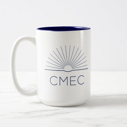 CMEC Tweekleurige Mok - 15 oz, marine logo en inte (Links)