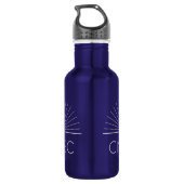 CMEC Waterfles - 18 oz, blauw met witte logo (Achterkant)