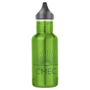 CMEC Waterfles - 18 oz, groen met marine logo