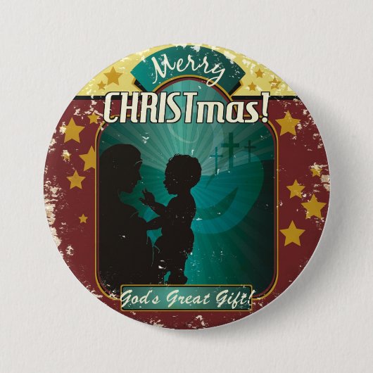 CMN kerstButton 2 Ronde Button 7,6 Cm (Voorkant)