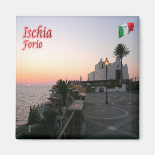 CMP081 ISCHIA, Forio bij zonsondergang, Italië, Ko Magneet