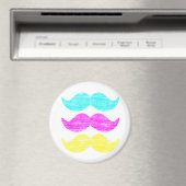 CMY Kleur Snor Baard Print Patroon Magneet (Insitu (Vaatwasser))