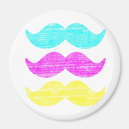 CMY Kleur Snor Baard Print Patroon Magneet (Voorkant)