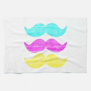CMY Kleur Snor Baard Print Patroon Theedoek